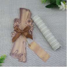 Nostalgic Invitation Card  Scroll Wedding Card Customized Foil Printing 